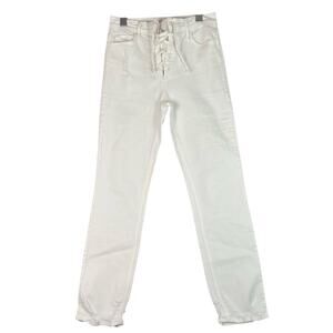 Mother Superior Jeans Lace Up Dazzler Ankle Chew Size 27 White Denim Spring Pant